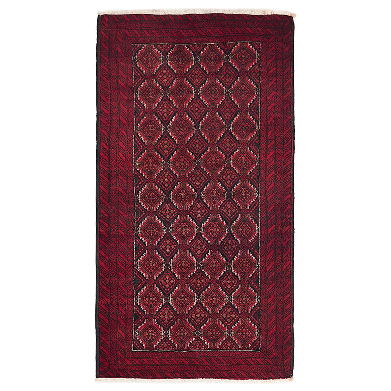 Tapis rouge Teimani 3 pi 7 po x 6 pi 8 po