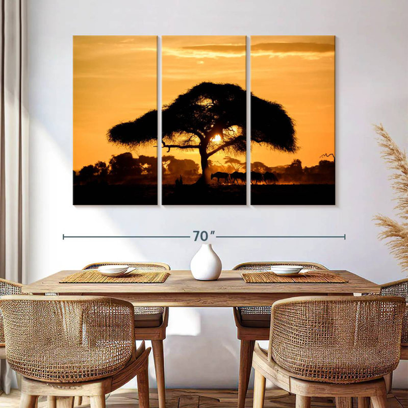 Silhouette d'acacia Harnek Amboseli, H 42 po x l 65 po