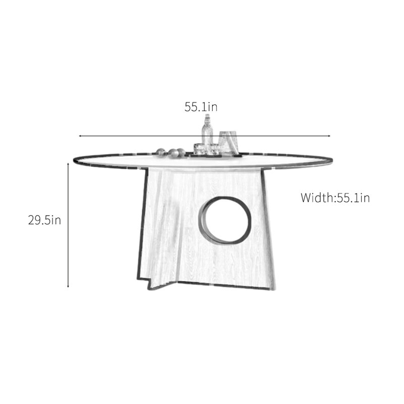 Table de salle à manger à pieds creux en bois massif, Noir / brun, H 29,5 po x L 55,1 po x l 55,1 po