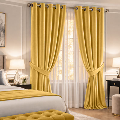 Soft Velvet Room Darkening Curtains