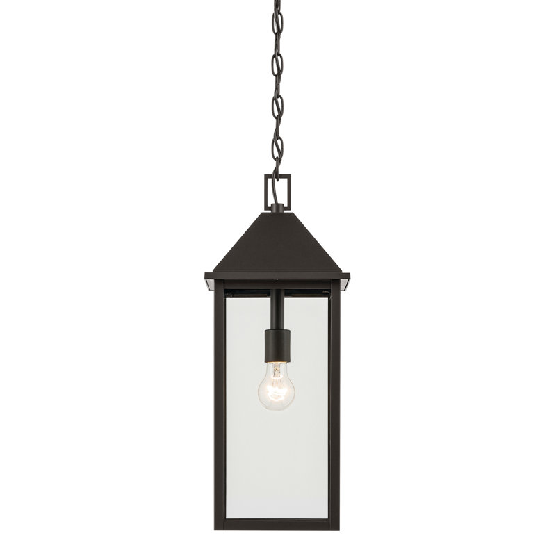 Luminaire suspendu d'extérieur 22 po avec verre transparent 22 po, Bronze