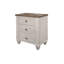 Ensemble de chambre à coucher à panneaux 2 et 1 en mélamine blanc antique et brun Caputto Charleen-556527287-593154049