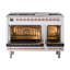 ILVE UN48FNMPEGG Nostalgie II Noblesse 48 inch Dual Fuel Range (8 Sealed Burners + Griddle, Triple Glass Door)-264993624-264993570-264993573