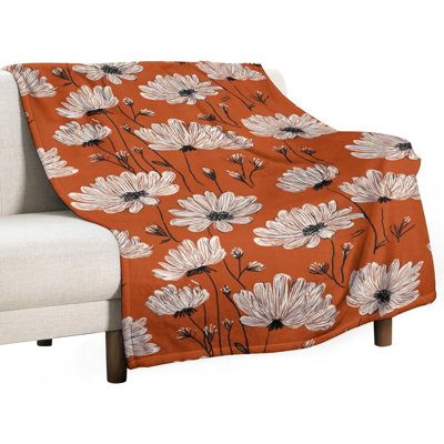 Jeté chaud à motif floral foncé foncé 50 po x 60 po
