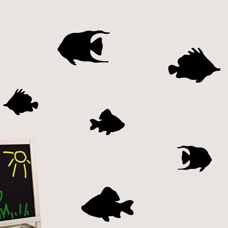 Décalcomanie murale poisson, Noir