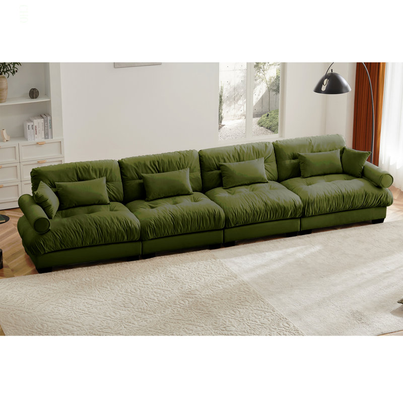 Canapé modulaire en velours surdimensionné Comfort, Velours vert
