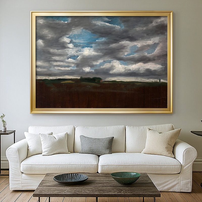 Étude de nuages - John Constable - Toile tendue avec châssis, c. 1821-1822, 26,5 x 36,5, Toile avec cadre, Doré