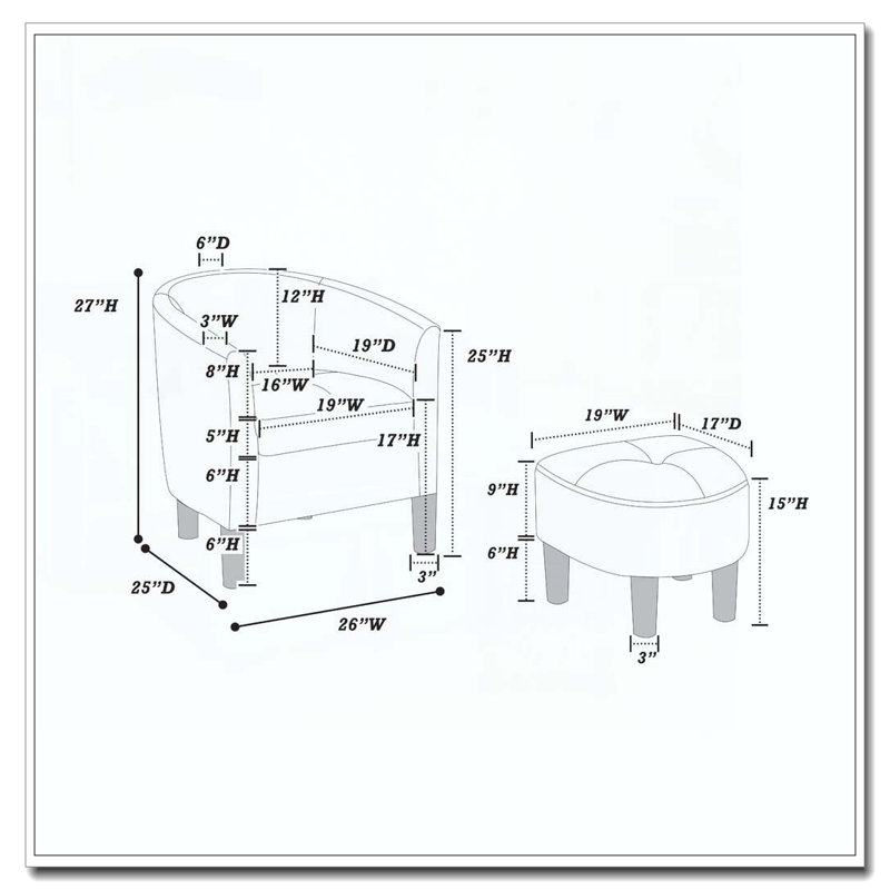 Chaise d'appoint et repose-pieds