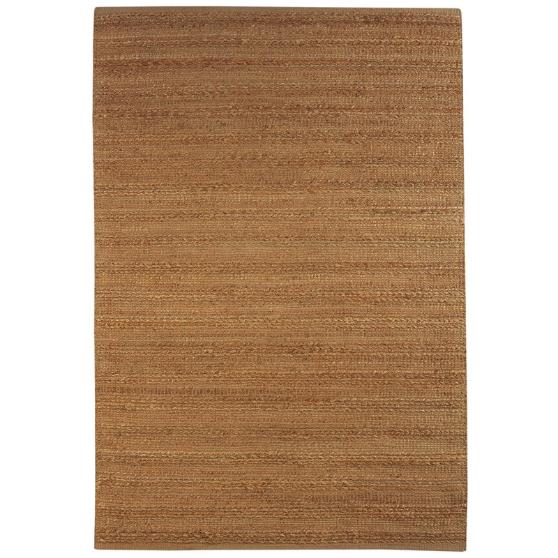 Modern Farmhouse Handmade Natural Fiber Jute Indoor Area Rug with Cotton Backing, Rectangle 5' x 7'9", Tan
