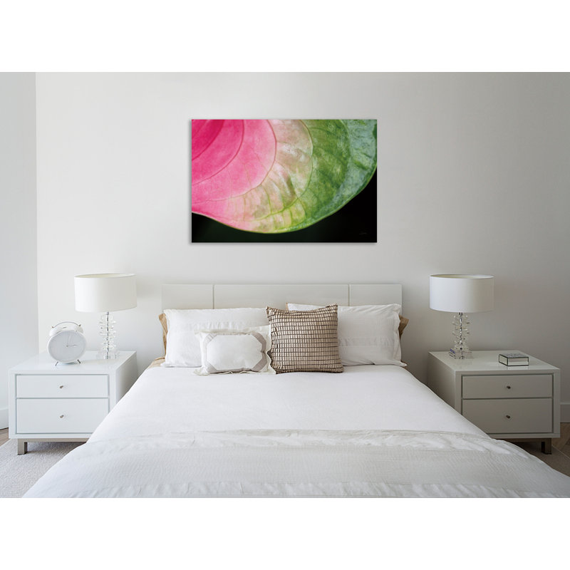 "Rose et vert", toile tendue par Aledanda, H 12 po x l 18 po x P 1,5 po
