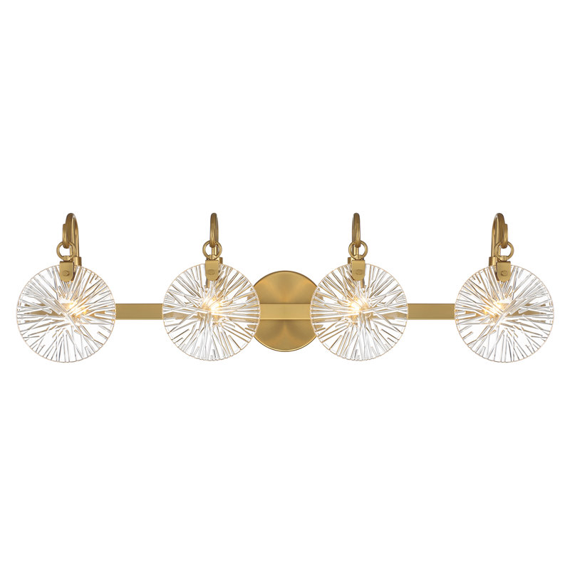 Kaelana 3-Light Vanity Light in Warm Brass, Warm Brass, 9" H x 24" W x 24" D, 3 Lights