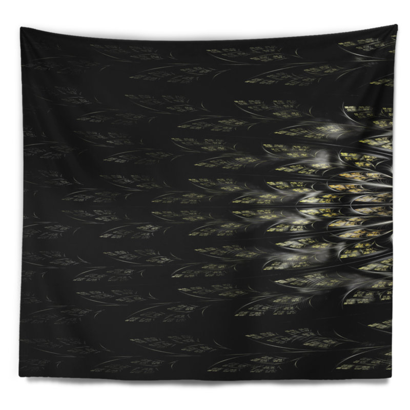 Tapisserie à fleur symétrique symétrique incandescente abstraite, H 50 po x l 60 po