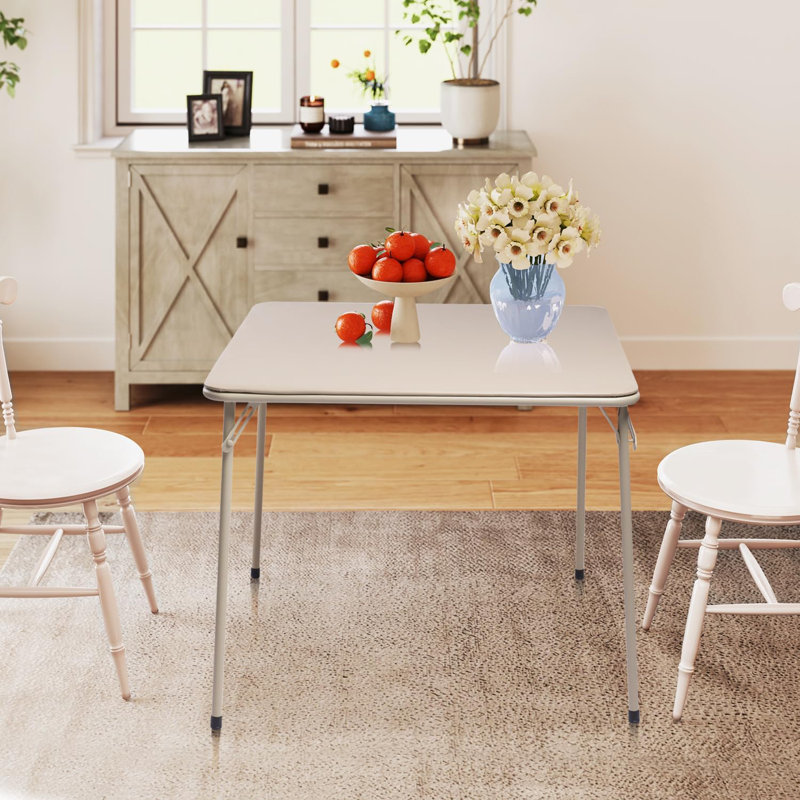Table pliante Brunhilde 33,5 pouces à économie de place pour le bureau à domicile, petits espaces intérieurs, table pliable portable pour la salle à manger extérieure, patio, terrasse, balcon, piscine, aucun assemblage requis