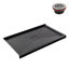 Base de douche 48 po x 32 po en acrylique noir brillant avec drain central, drain inclus-115227453
