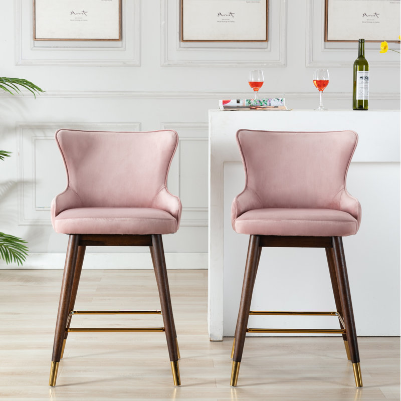 Tabouret de bar et de comptoir Renn, Tabouret de comptoir (siège d'une hauteur de 26 p, Rose