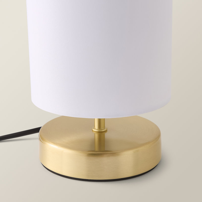 Romica Metal Table Lamp, Yes, White, Brushed Gold