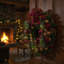 Festive Burgundy And Gold Holiday Wreath
