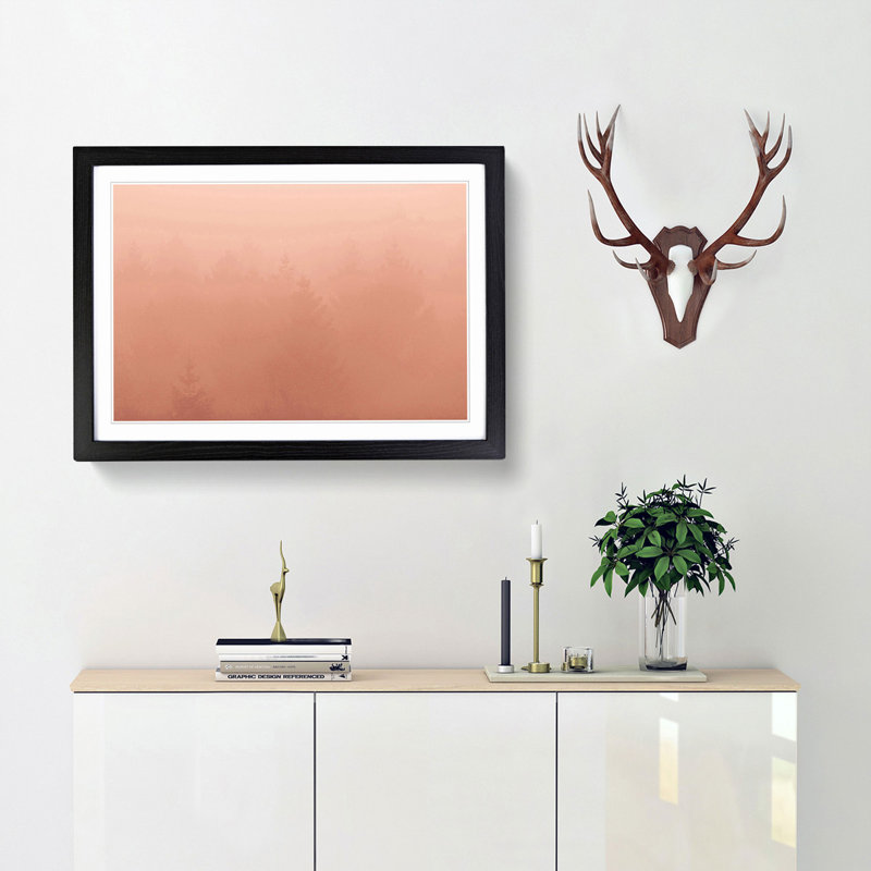 Forest in a Pink Mist - Picture Frame Photograph Print, Black Framed, 48cm H x 65cm W x 2cm D