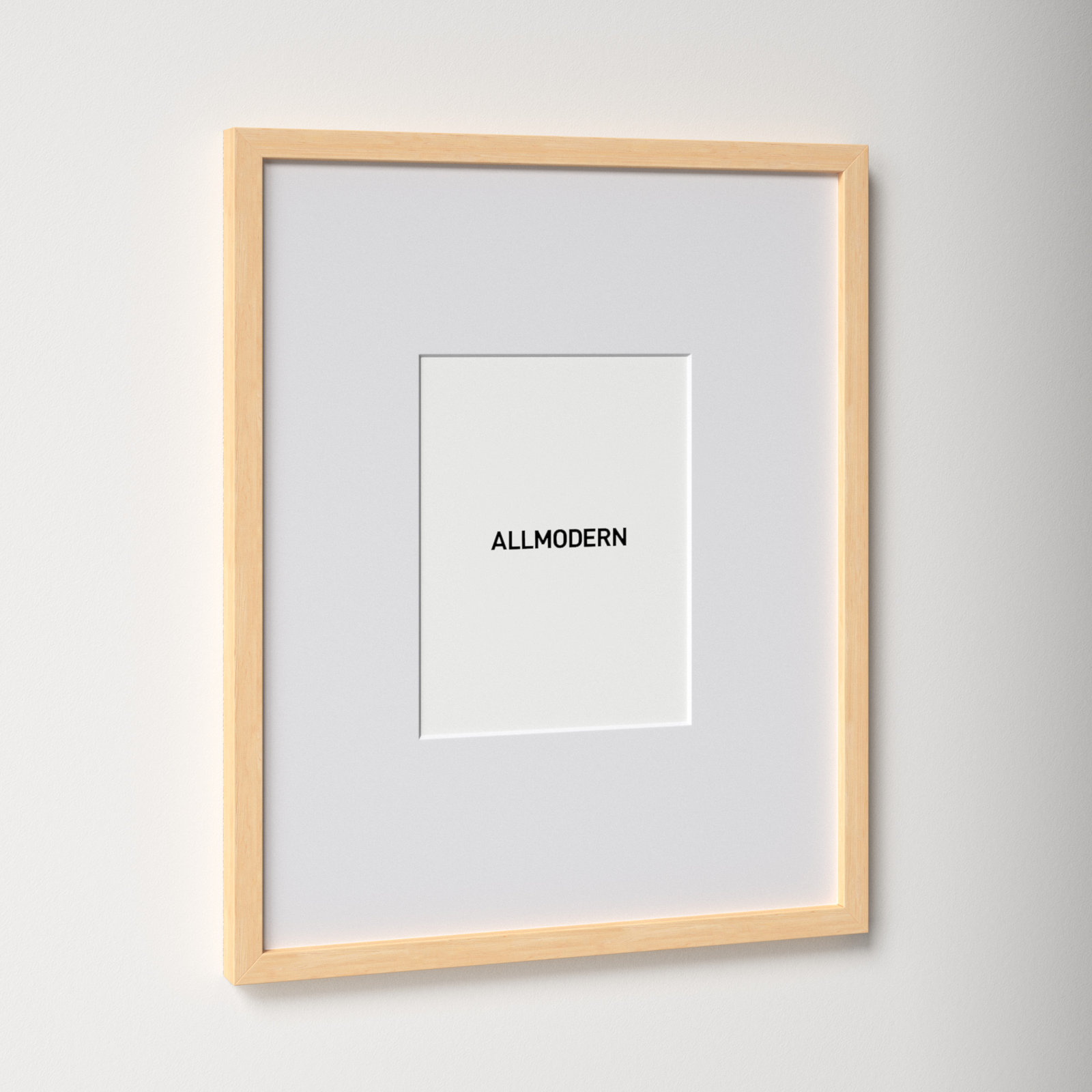 Capullo Wood Matte Picture Frame with Mat, 18" x 24", Natural, 24" x 30"