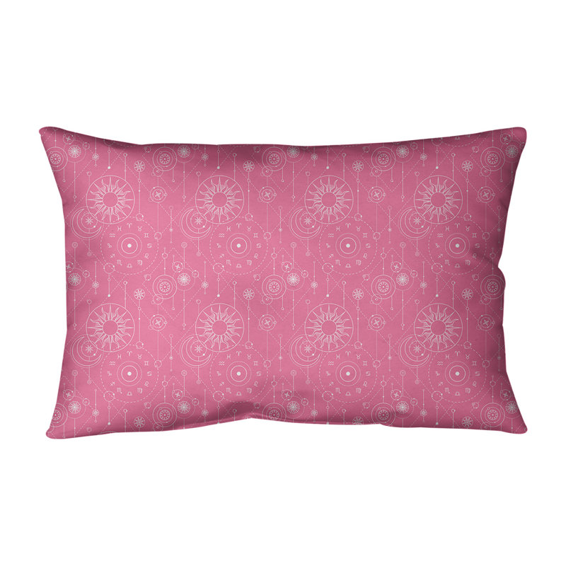 Katelyn Elizabeth Reversible Throw Pillow, Poly Fill, Pink, 14" x 20"