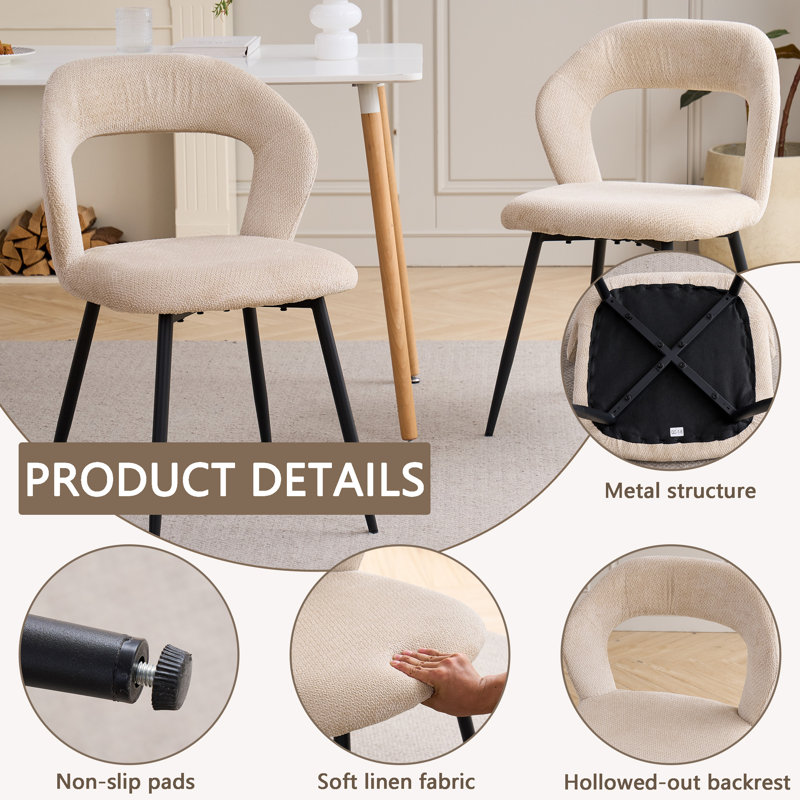 Upholstered Dining Chair, Khaki, Khaki