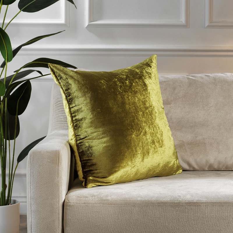 Housse de coussin en velours brillant, Limette, Carré de 24 po
