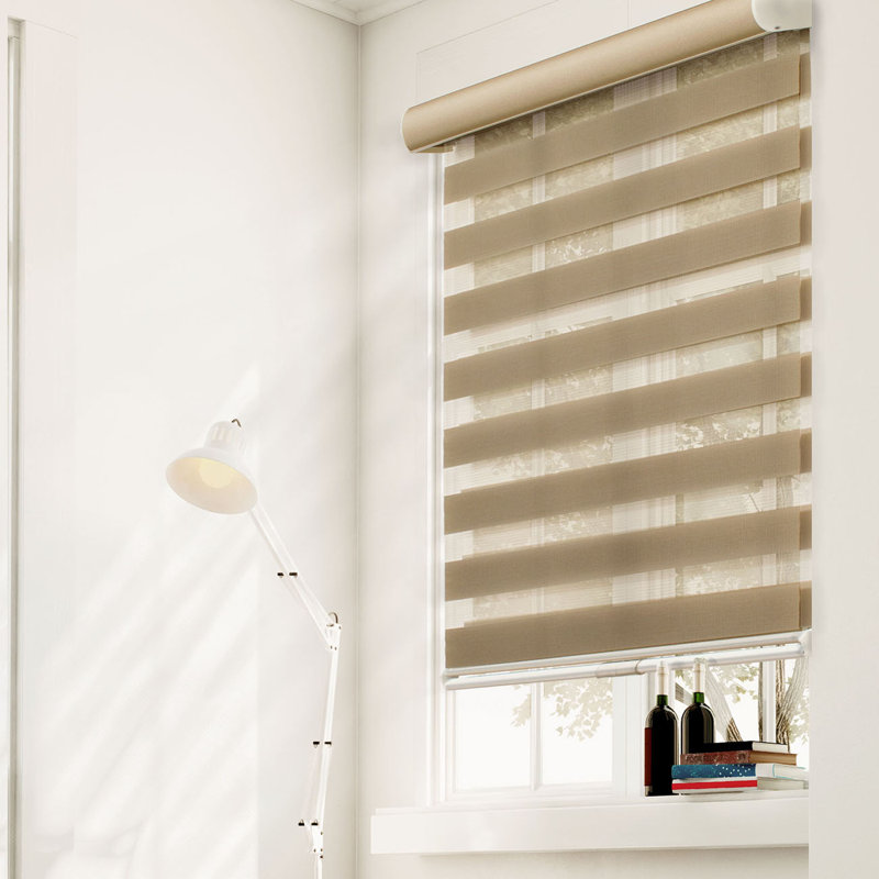 Cherie Semi Sheer, Striped Mocha, 59"W 