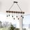Lustre linéaire unique à 8 lumières avec accents en bois 41,7 "Jason