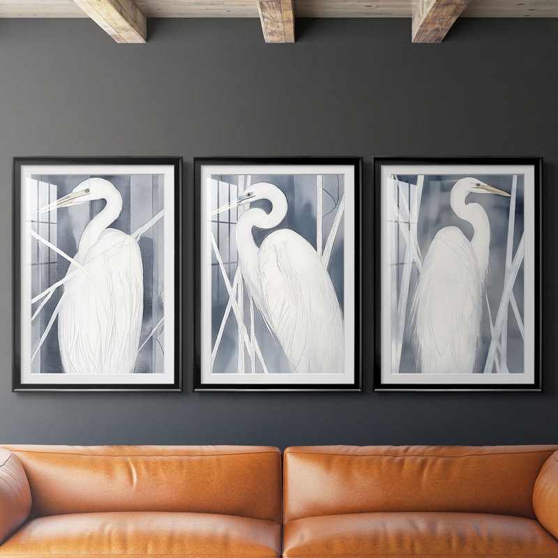 ANIMALS Series CECLxxIV - Impression encadrée sur mesure de qualité supérieure - 3 pièces, H 30 po x l 63 po, Noir