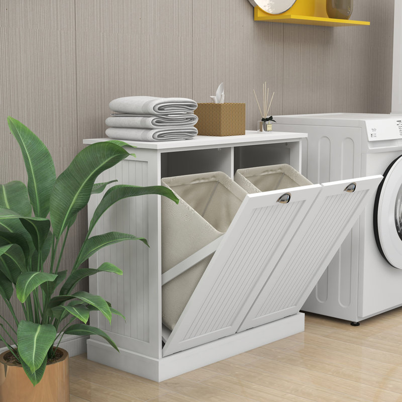Armoire à linge basculante à deux compartiments