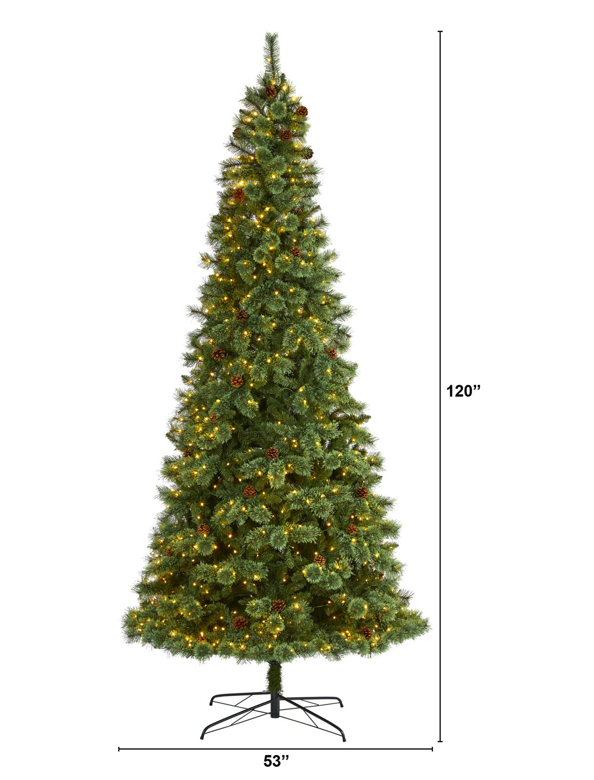 Lighted Artificial Christmas Tree, 10' H