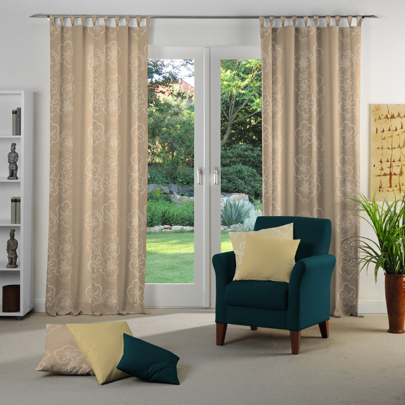Pasadena Room Darkening Curtain Single Panel, 132 W x 245 D cm, Brown
