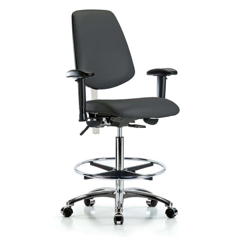 Chaise de dessinateur Makaila, Roulettes, Anthracite, Inclus