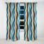 Motif rayé bleu minimaliste épuré - 1 rideau occultant rayé - 1 panneaux-107546083