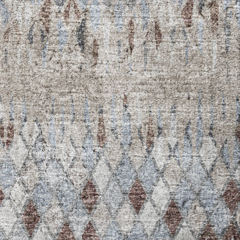 Premium Machine Washable Dream Shag Chevron Rug, Blue, 9' x 12'