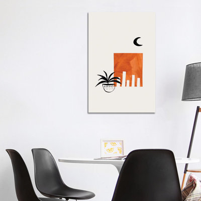 Mid Century House Plant 1 Piece Wrapped Canvas Wall Art