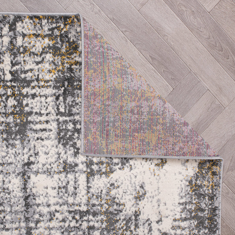 Owensby Performance Gray/Yellow/Ivory Rug, Runner 2' x 7'