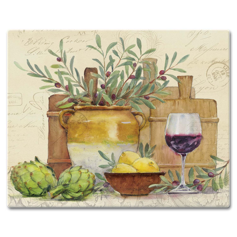 CounterArt Rustic Wine Tempered Glass Cutting Board