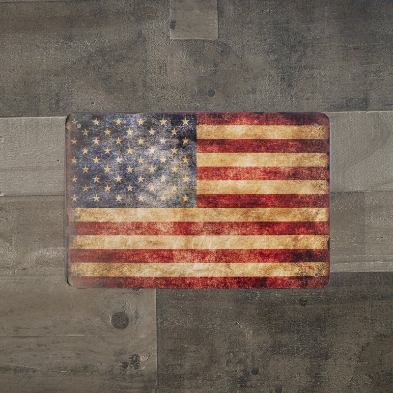 Métal États-Unis États-Unis drapeau américain panneau mural Rustic Man Cave Home Decor