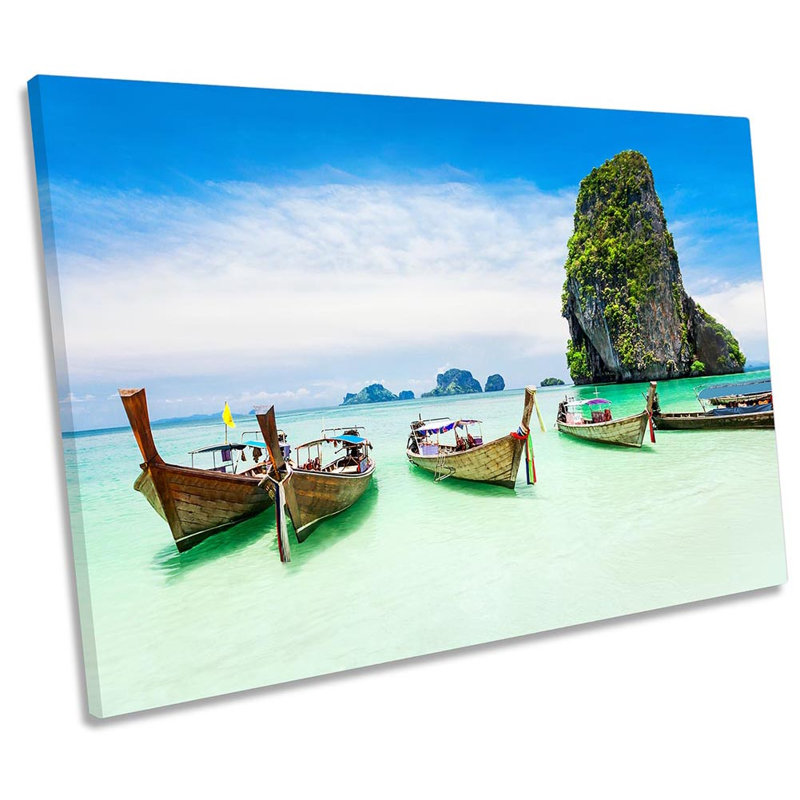 Phuket Beach Thailand Sunset - Wrapped Canvas Print, 61cm H x 91.4cm W x 4cm D