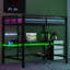 Structure de lit mezzanine en métal avec bureau et lumière DEL Gaming-1156928568-1156928575