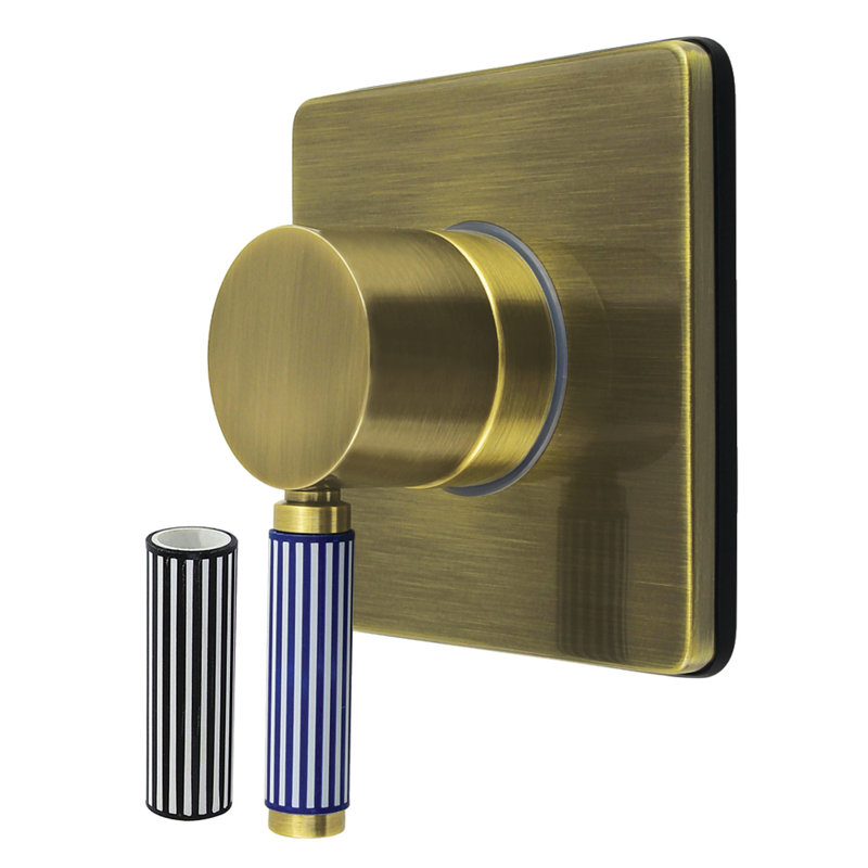 Kingston Brass Verona Single-Handle Three-Way Diverter Valve With Square Trim Kit, Polished Chrome