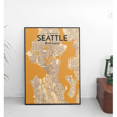 Seattle City Map - Graphic Art