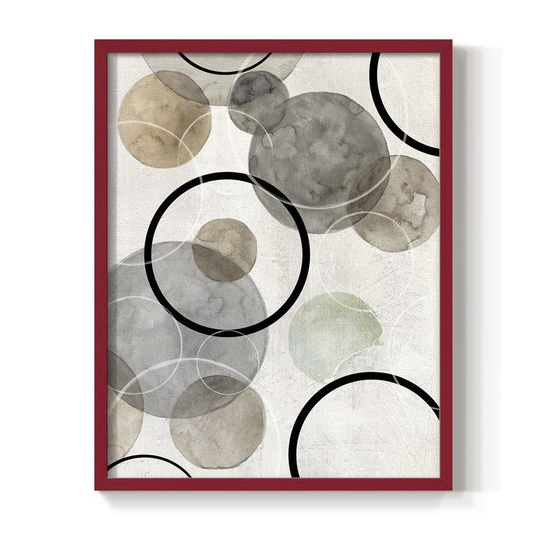 Impression encadrée Bubbles II - bois massif, H 30 po x l 24 po, Rouge