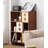 Nordic Holly Wood Sideboard With Sliding Doors For Storage And Bookshelf