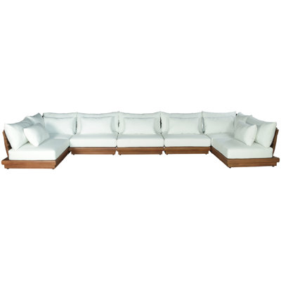 Ivry Water Resistant Fabric Upholstered Outdoor Patio Modular Sectional