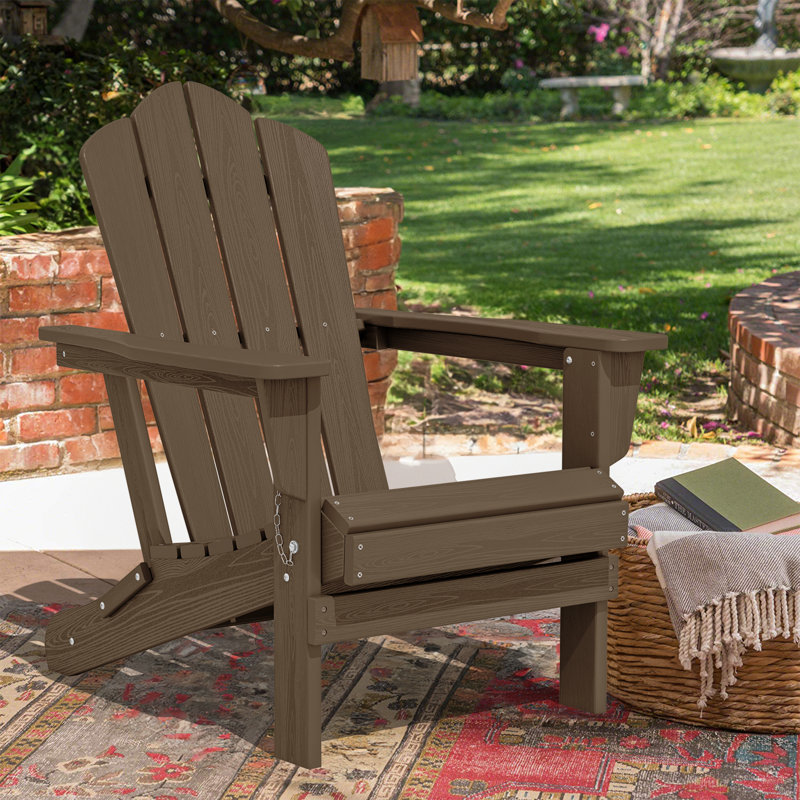 Chaise Adirondack en acier PEHD pliable, Brun