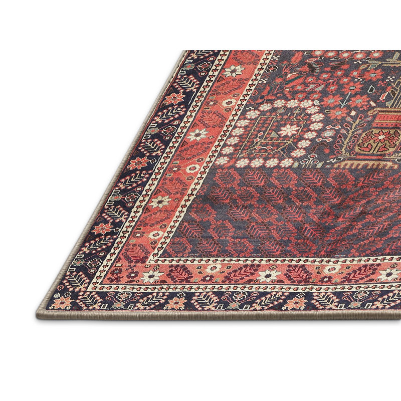 Tapis traditionnel rouge / brun, Rectangle 2 pi x 3 pi