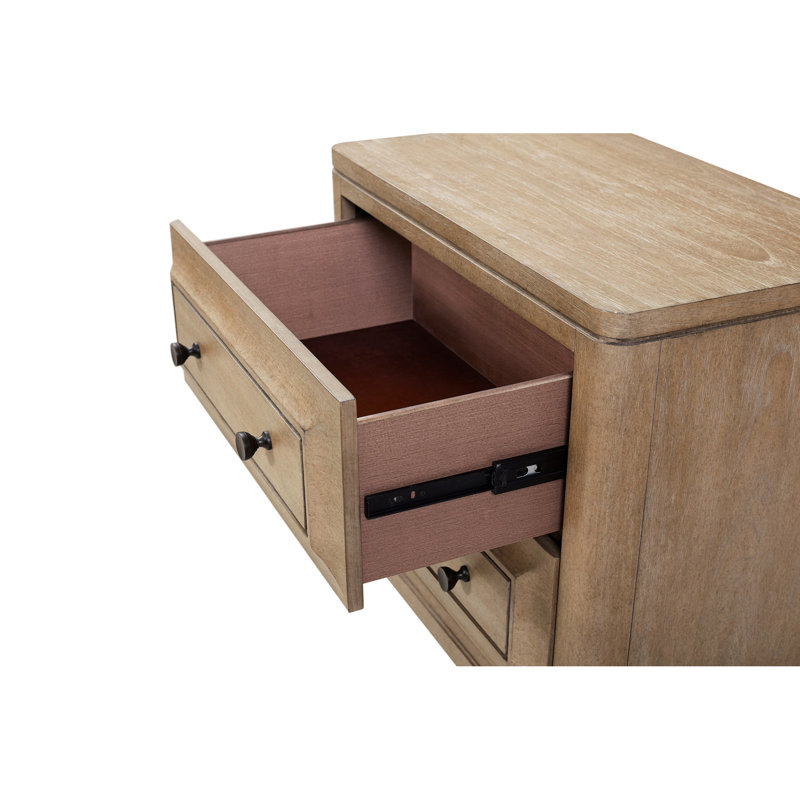 Table de chevet 2 tiroirs avec finition sable - doublé de feutre et de rangement, charge, bois massif + meuble 2 tables de sable, tiroir inférieur, quincaillerie personnalisée, fonction de charge