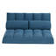 Canapé-lit à 3 volets, matelas pliant avec 2 coussins, rembourrage en mousse haute densité bleu, tissu en polyester-129047294